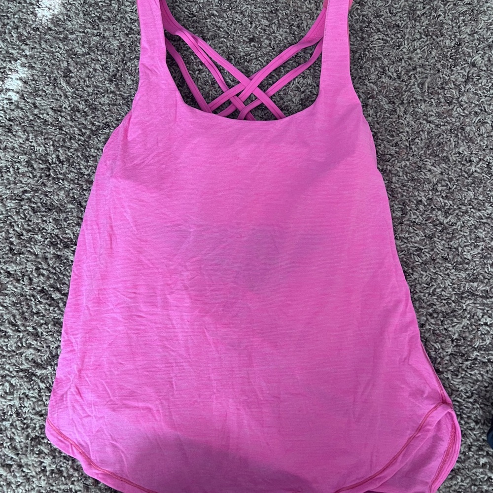 LululemonPink Crisscross Back Tank Top